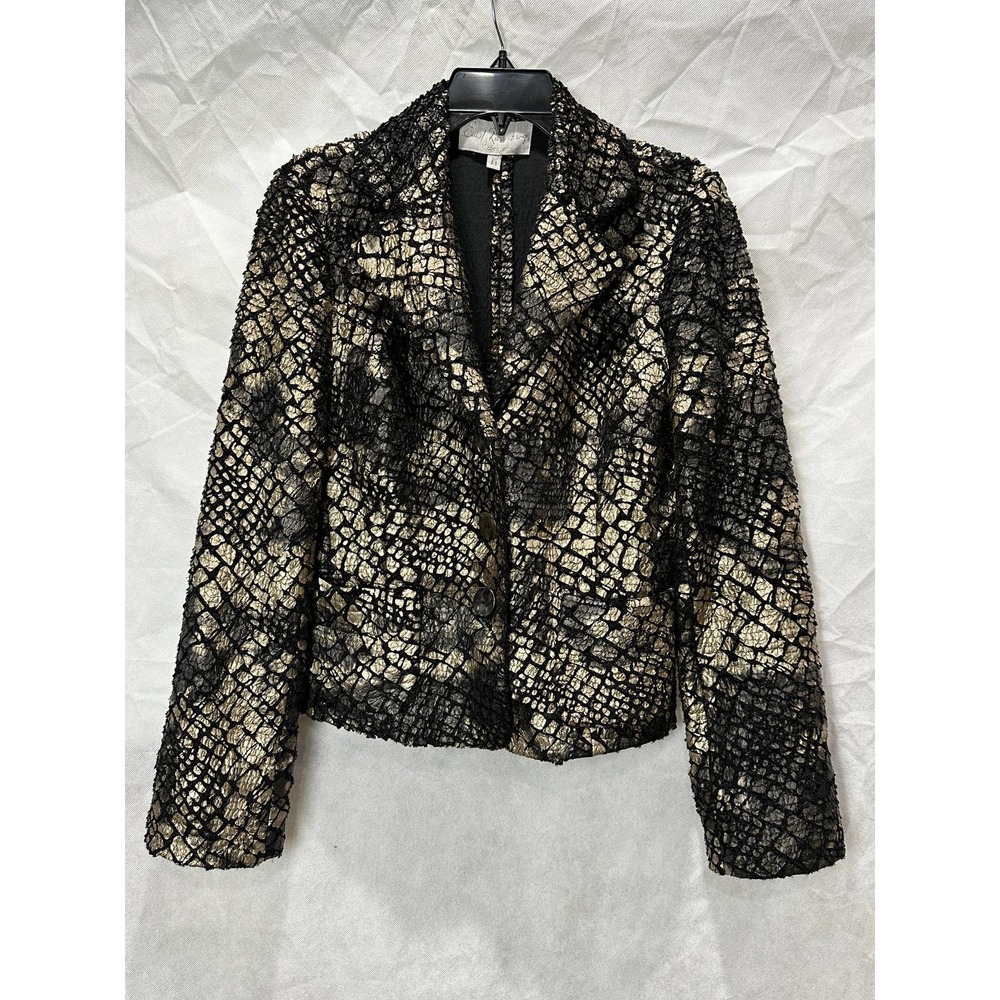 Vintage Earl Rutenberg Black and Gold Jacket - Sz - M